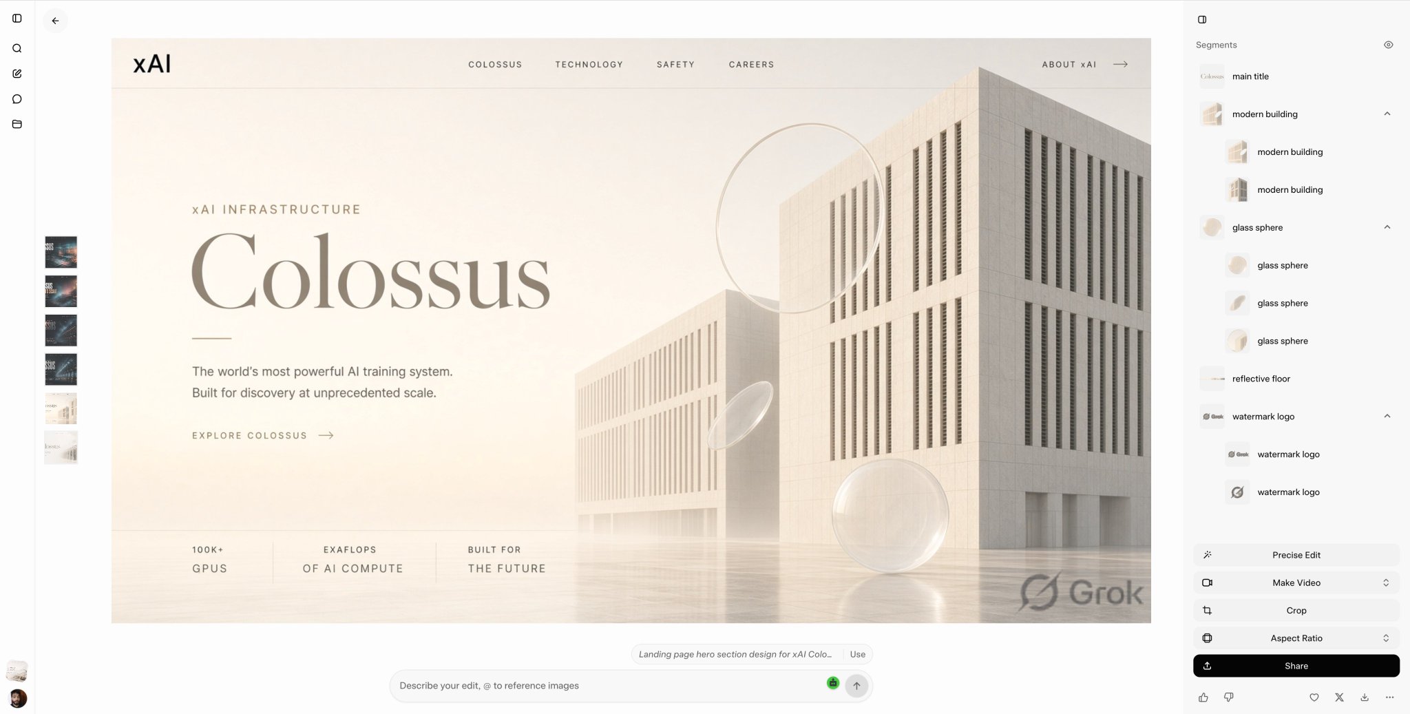 xAI Colossus：极简奢华落地页英雄图 (4/4)