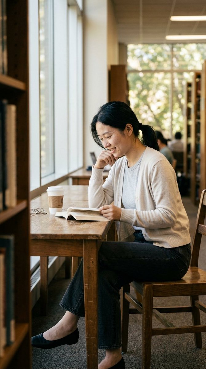 图书馆窗边读书：三模型同提示词 (2/3)