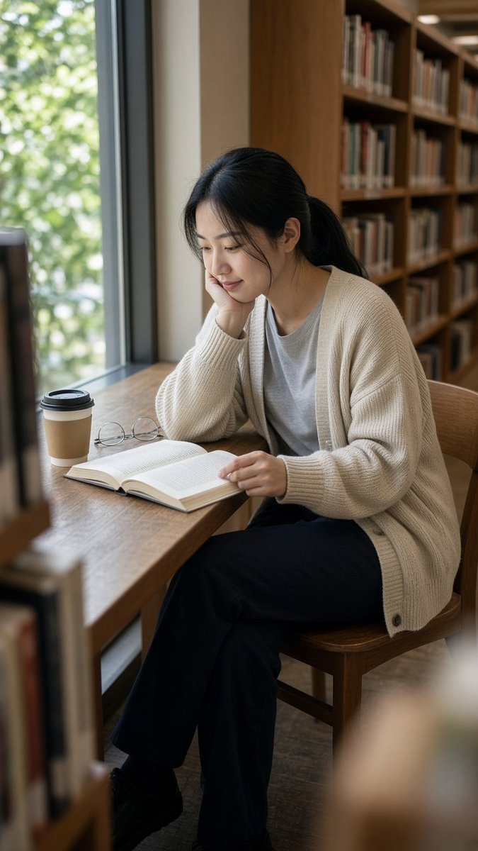 图书馆窗边读书：三模型同提示词 (3/3)